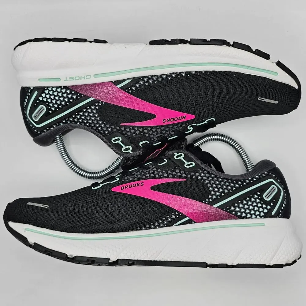 Brooks Ghost 14 Black Pink Yucca Womens 7.5 Medium B UK 5.5 Running Shoes